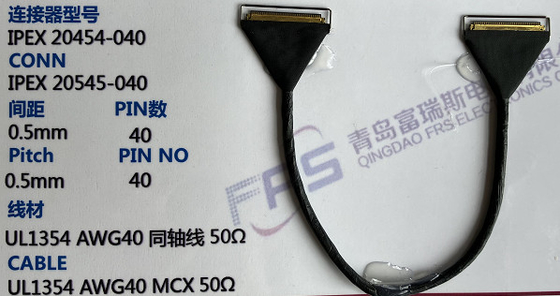 330mm Awg40 LVDS Connector 40 Pin 0,5mm Lắp ráp cáp điện