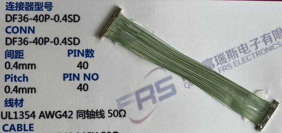 Cáp Micro Coax Awg40 30 chân đến 40 chân LVDS Cáp đôi dây chắn