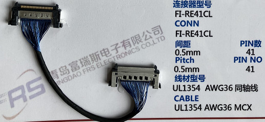 41 Pin LVDS Wire Harness Cáp Awg36 Single Shield cho màn hình LED LCD