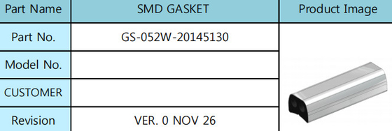 Silicone Au Plating Smt Emi Gasket 20mm Che chắn Gasket