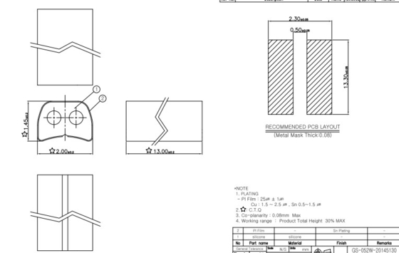 Silicone Au Plating Smt Emi Gasket 20mm Che chắn Gasket