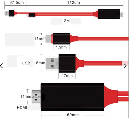 8 Pin 2m Cáp HDMI Lắp ráp Cáp âm thanh 1080p đến Hdmi cho iPhone 13 13Plus