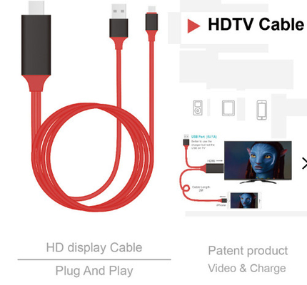 8 Pin 2m Cáp HDMI Lắp ráp Cáp âm thanh 1080p đến Hdmi cho iPhone 13 13Plus