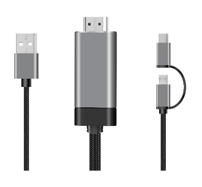 Cáp Micro Hdmi 2 trong 1 1080p Cáp nhôm Hdmi đến Usb C